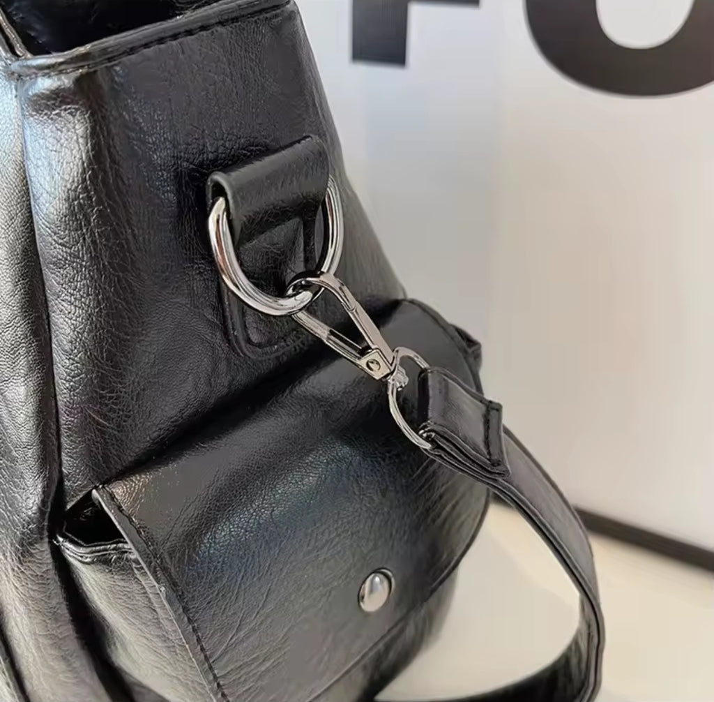 Sac a bandoulière a compartiments intérieur souple en Pu fermeture éclaire pour femme